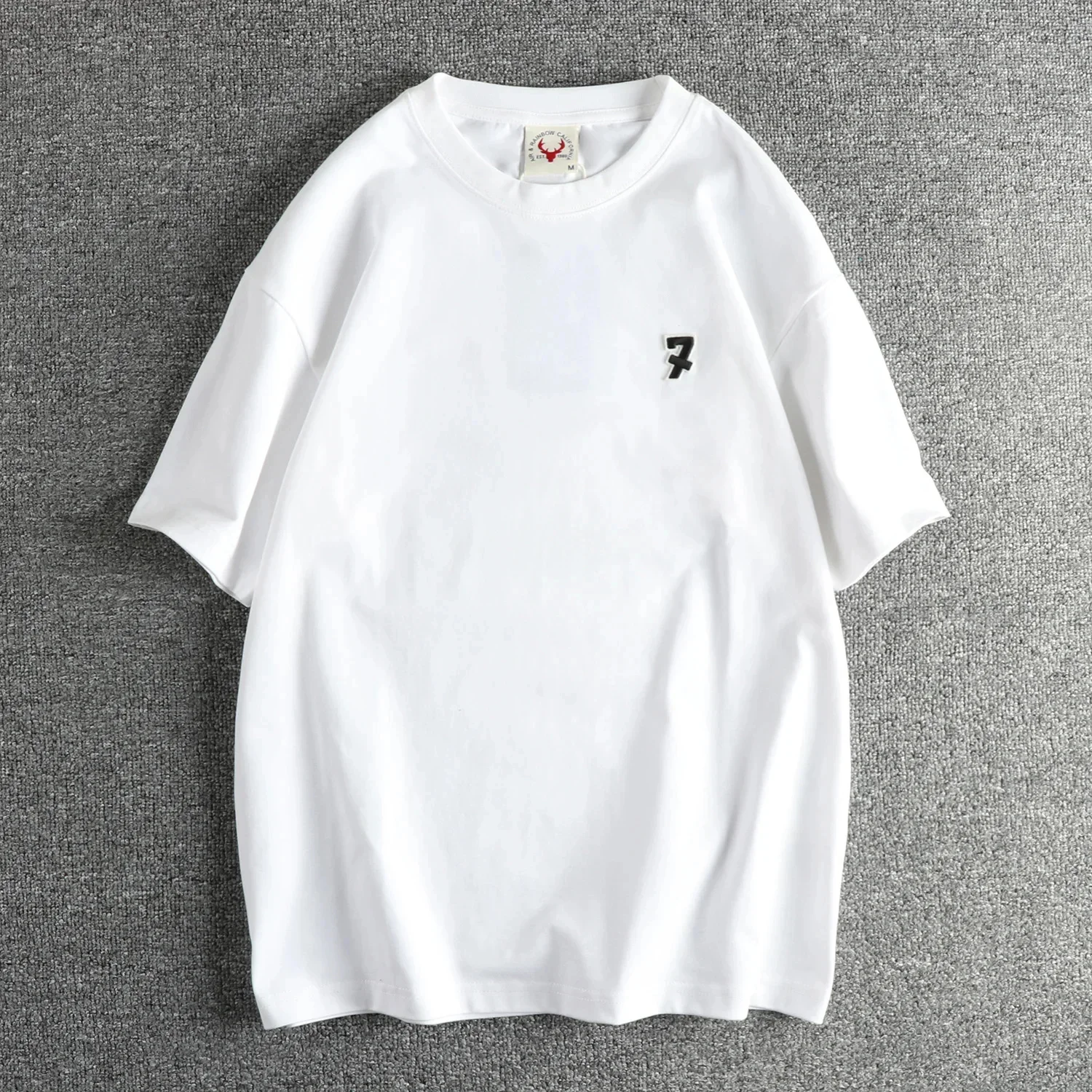 

Summer fashion men's new cotton embroidered letter loose short sleeve T-shirt simple casual heavy