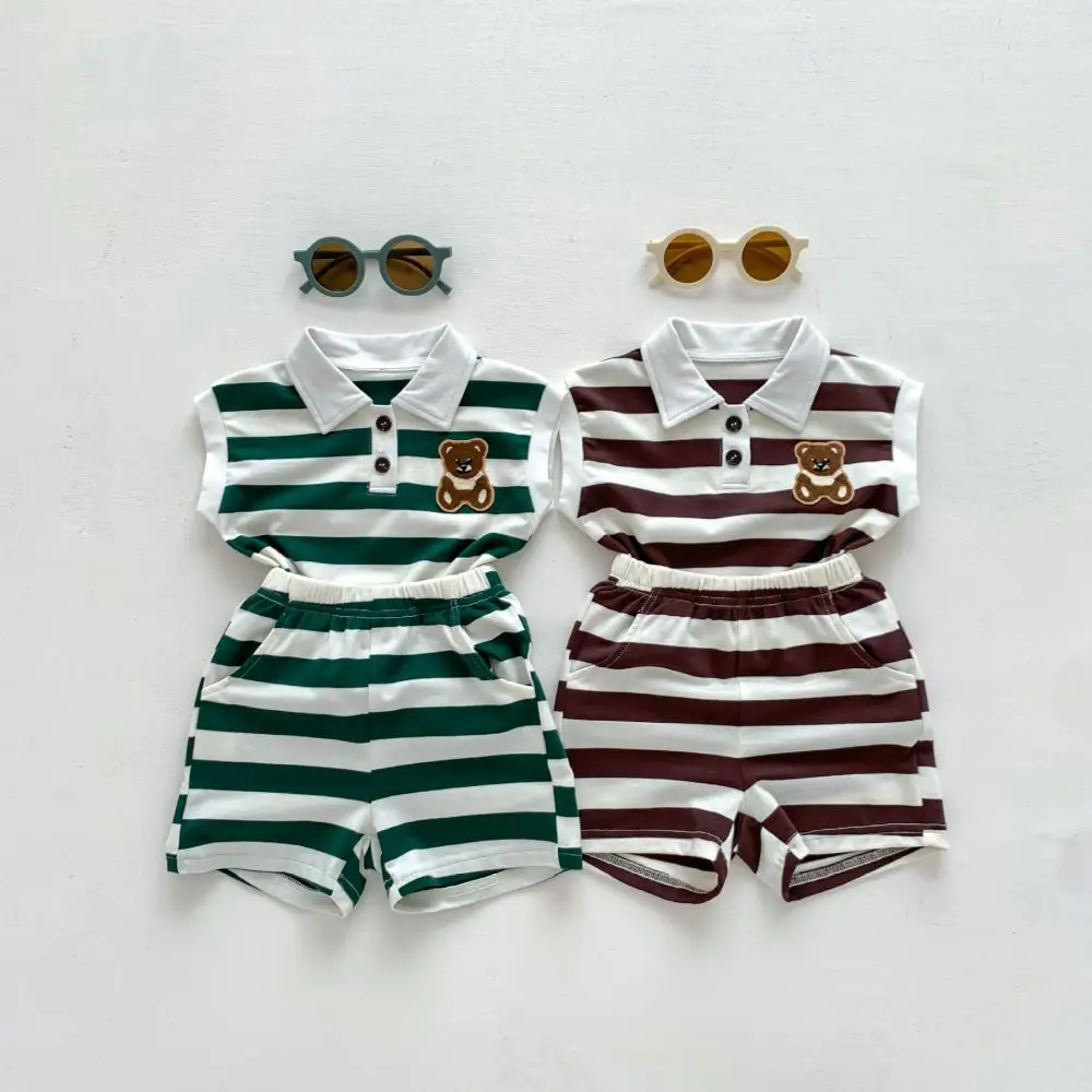 

Summer Baby Boy Clothes Sets Fashion Stiped Cotton Toddler Boy Sportwear Tshirt+ Shorts Infant Baby Clothes