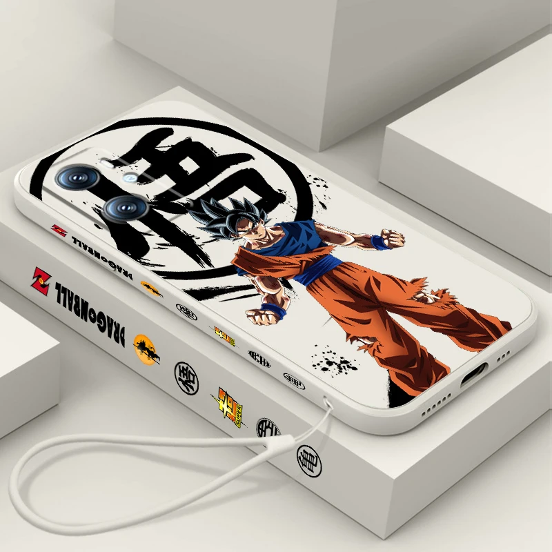 Japan D-D-Dragon Ball Goku Liquid Left Rope For OPPO Find X6 X5 X3 A98 A96 A94 A93 A77 A76 A74 A72 A57 A53 A16 5G Funda