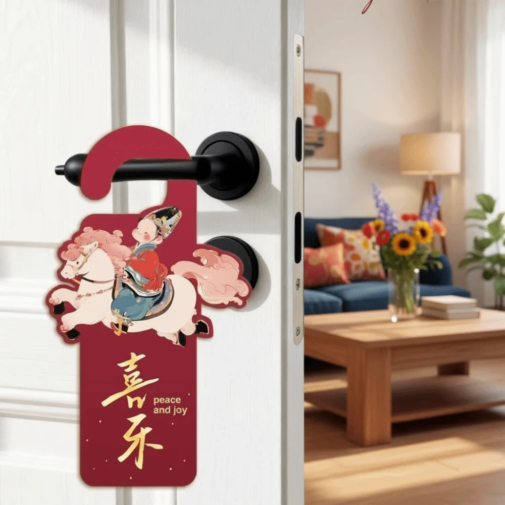 

Horse Year Door Handle Pendant Traditional Cartoon Spring Festival Decoration Creative Festive New Year Ornament Living Room