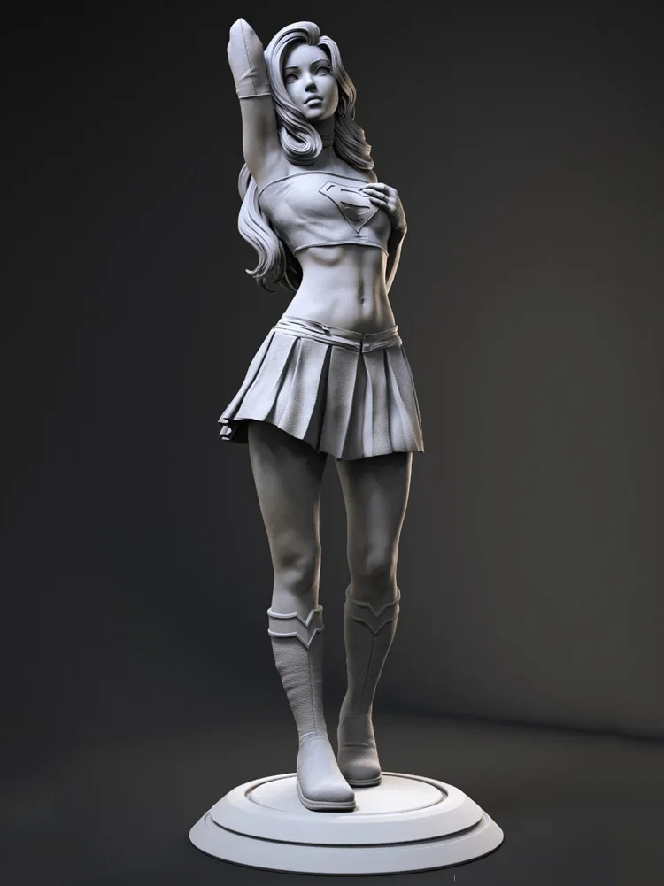 1/24 75mm 1/18 100mm Resin Model Kits Super Girl Sculptuur Figuur Ongeverfd Geschilderd RW-1143