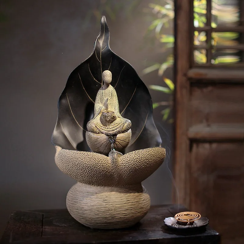 DSA New Chinese-style flowing water ornament Zen space Home decoration Office tea room Buddhist hall desktop fountain landscape