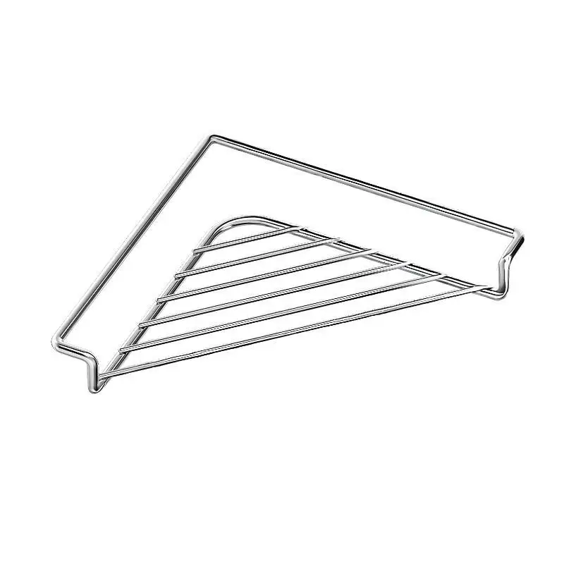 Triangular Sink Drain Rack Stainless Steel Sink Caddy Organizer Drainable Large Capacity Multifunctional Kitchen Sink Organizer