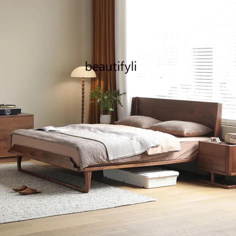 

North American black walnut, wedding bed 1.5 meters, master bedroom double bed 1.8 meters, Nordic modern