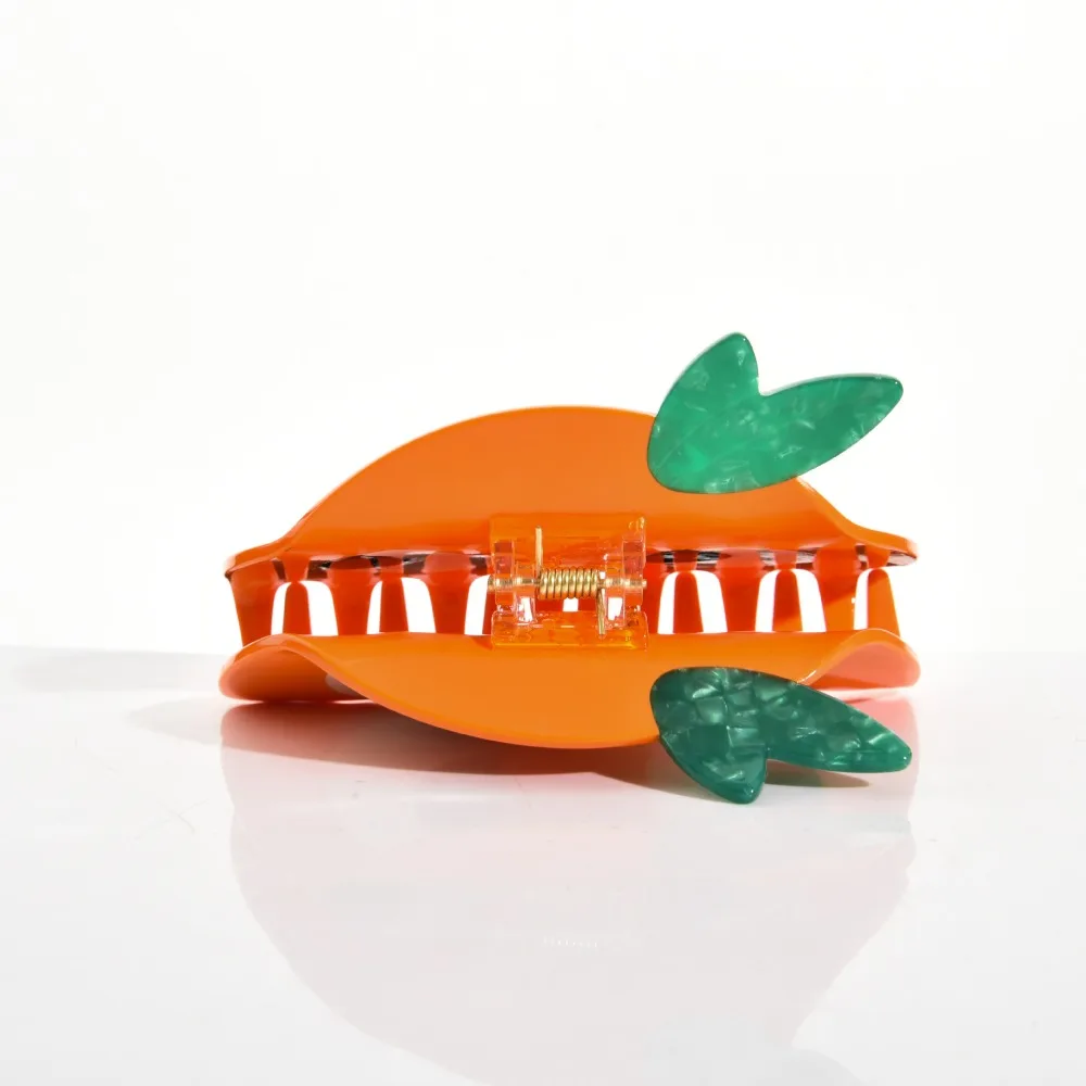 Милый оранжевый зажим для волос с когтями 2024, зажим для волос большого размера с дьявольским крабом, модный креативный мультяшный головной убор, женский аксессуар для волос для девочек