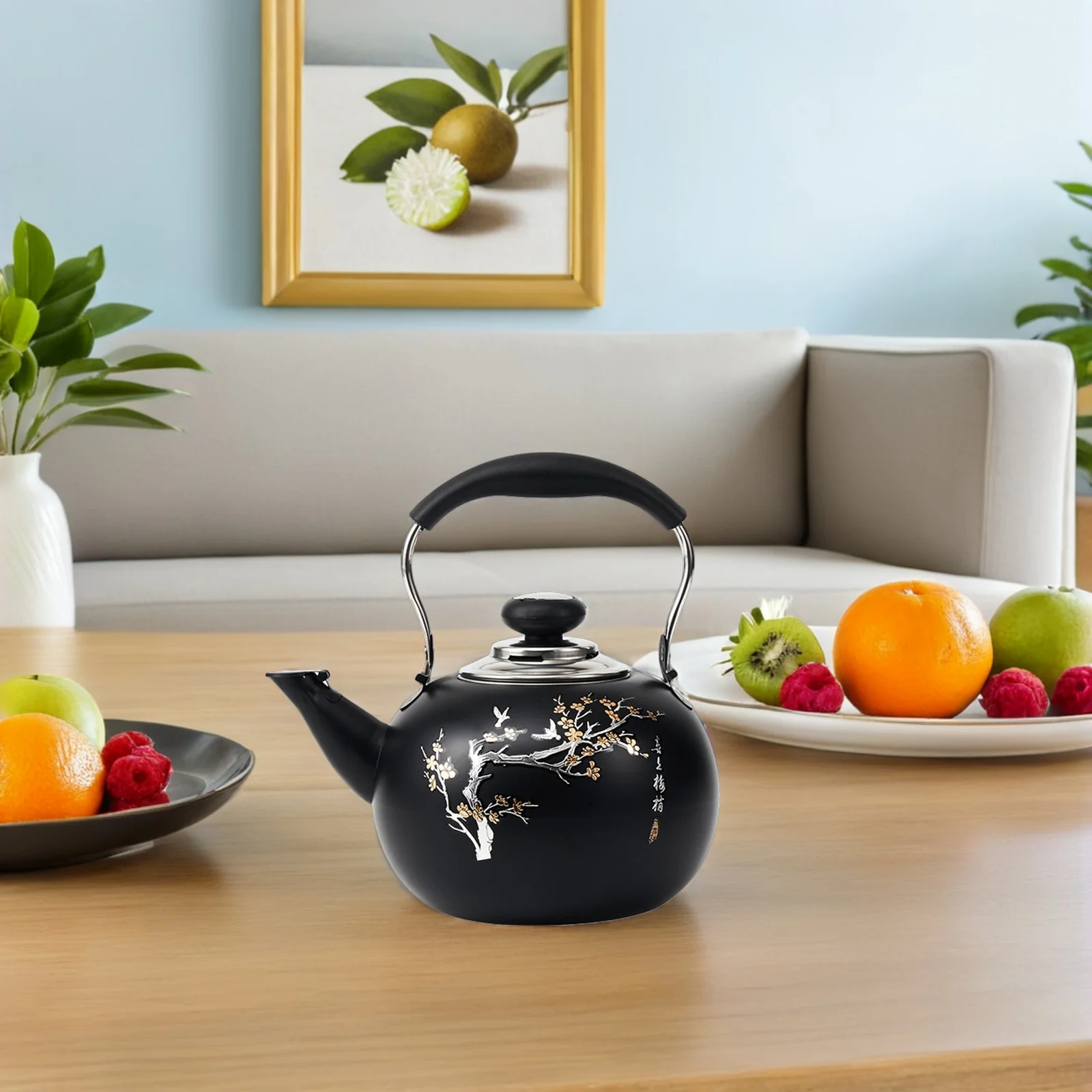 

1.5L Stainless Steel Tea Kettle Stovetop Water Boiler Removable Infuser For Induction Gas Electric Cooktops Portable Brewing Pot