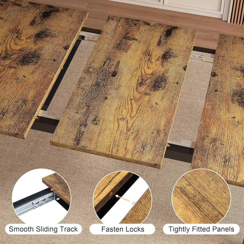 مقاعد طاولة طعام قابلة للتوسيع 4-6، 63 طاولة مطبخ معاصرة، أثاث غرفة طعام ريفي لتناول الطعام، المطبخ، المكتب، Livi