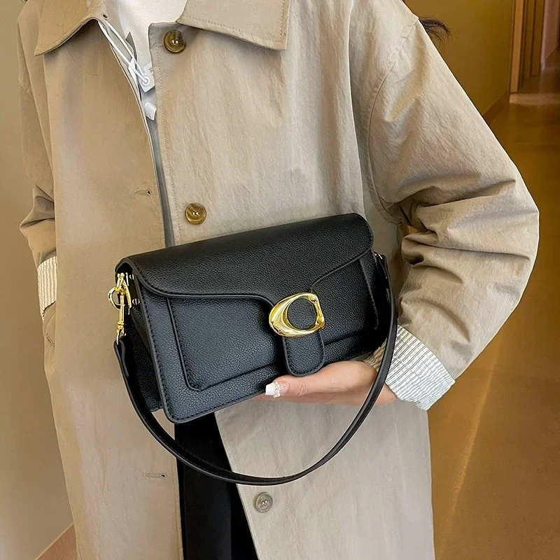 

2025 Новая модель, роскошная дизайнерская сумка через плечо, однотонная сумка в стиле ретро, женская сумка, повседневная сумка для отдыха, модная сумка на плечо