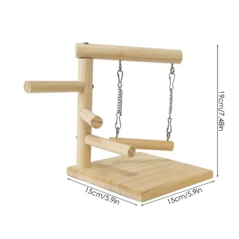 Solid Wood Parrot Stand Training Rack Bird Toy Supplies Training Rack Parrot Stand Pole Interaction Parrot Toys