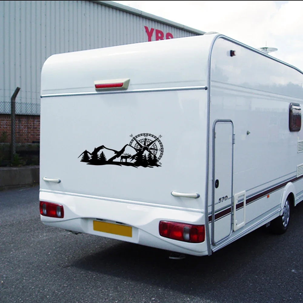 ملصقات رسومات بوصلة جبلية عالمية ، سيارة ، منزل متنقل ، صندوق حصان ، قافلة ، RV ، العربة ، الشاحنة ، ديكور الجسم ، السيارات ، شارات الفينيل