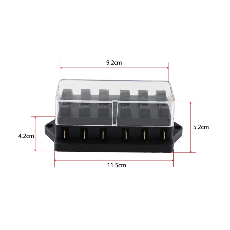 6/8 Way Fuse Holder Box Car Vehicle Automotive Circuit Blade Fuse Block w/ 6/8 Standard Fuses for Automotive Marine Applications