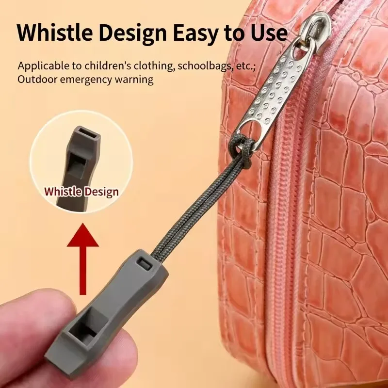 5pcs Color Mixing Outdoor Lifesaving Whistle Rope Emergency Safety Whistle Rope Camping Hiking Backpack Jacket DIY Zipper Label