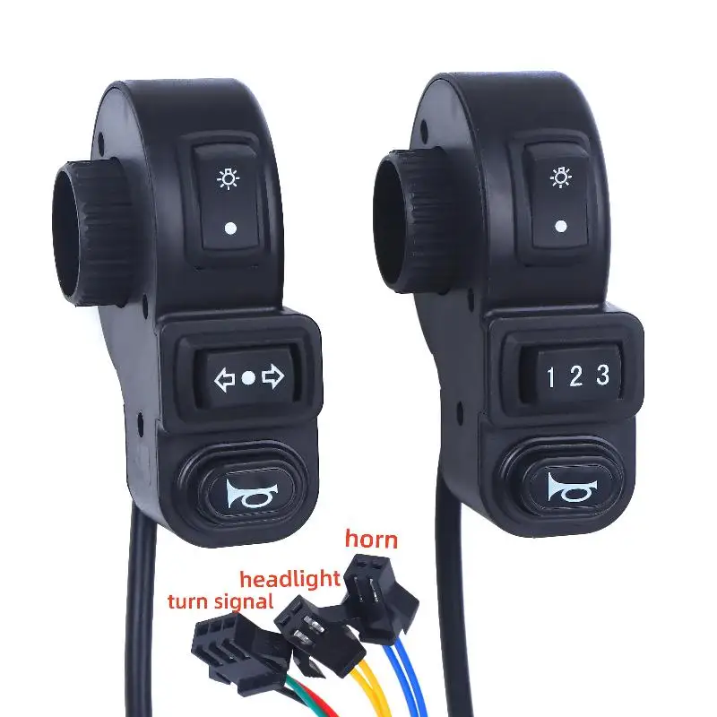 1/3Pcs Motorcycle Accessories 3in1 E-bike Light ON-OFF Switch Horn Turn Signal Switches For Motorcycle Handlebar Switch. - view 5