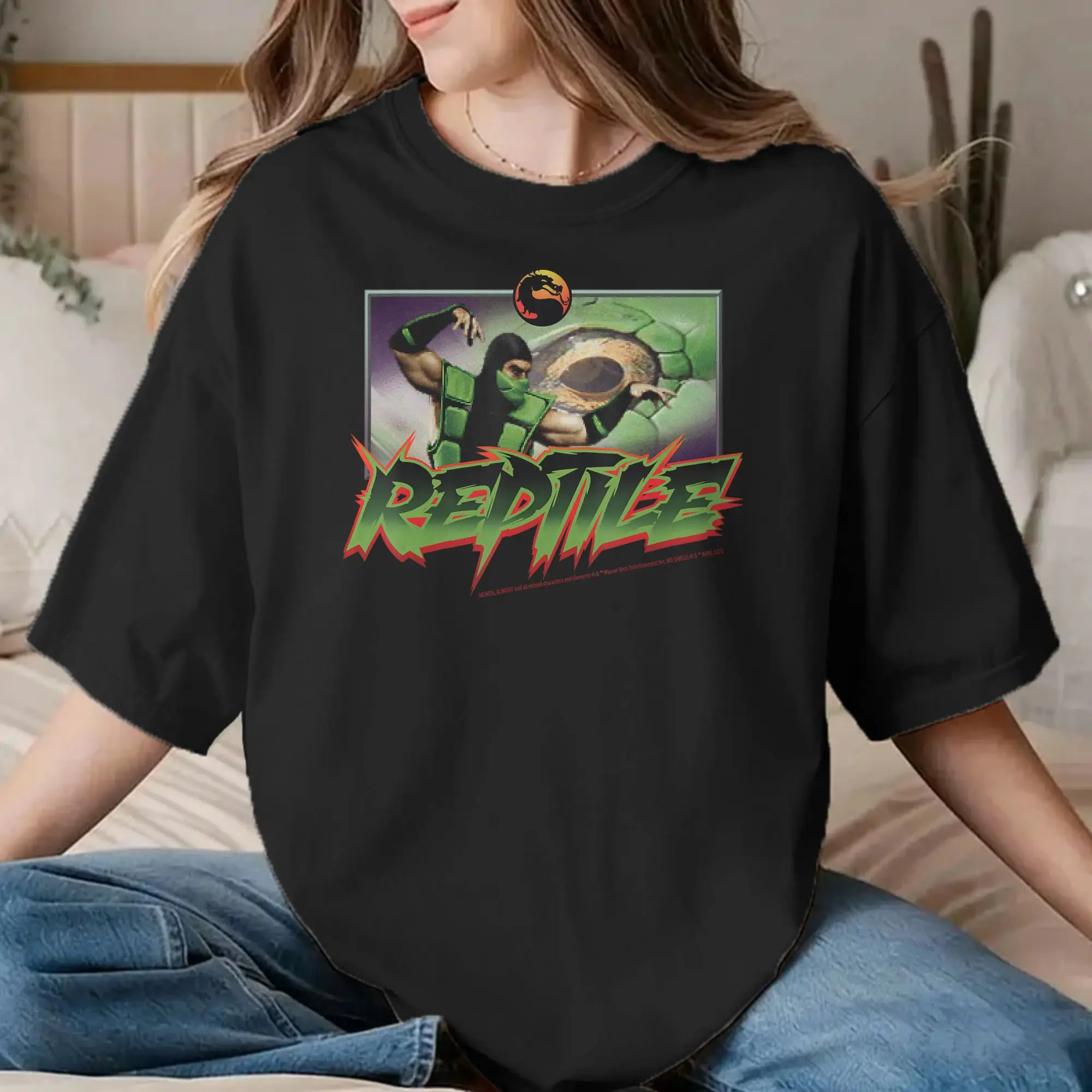 Reptile Mortal Combat for Men Women T Shirts  Novelty Tees Short Sleeve Crew Neck T-Shirts 100% Cotton Big Size Clothing