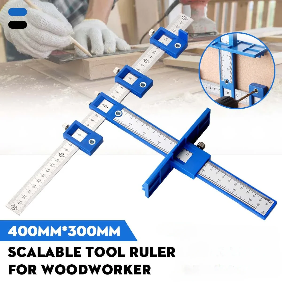 DIY Scalable Tool Ruler T type Hole Ruler Stainless Scribing Marking Line Gauge Carpenter Measuring Tool For Woodworking Tools