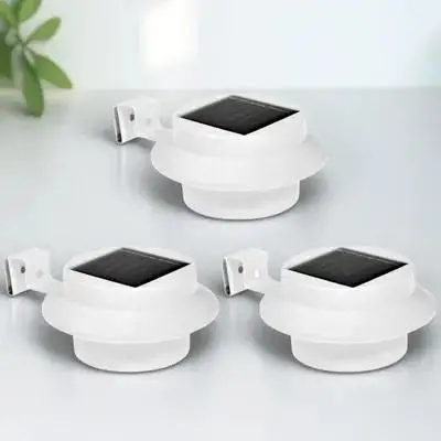 

3Pcs Outdoor Solar Lights LED Gutter Lamp 12V 600mAh Powered Fence Light for Lawn Patio Walkway Outdoor Solar Lights