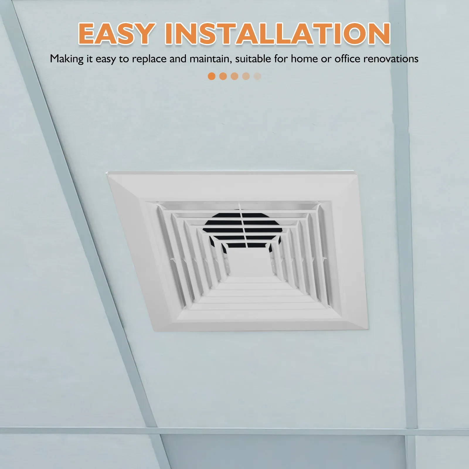 Square Ventilation Grille for Ceiling Wall Mount Installation Moisture Resistant Air Diffuser for Bathroom Kitchen
