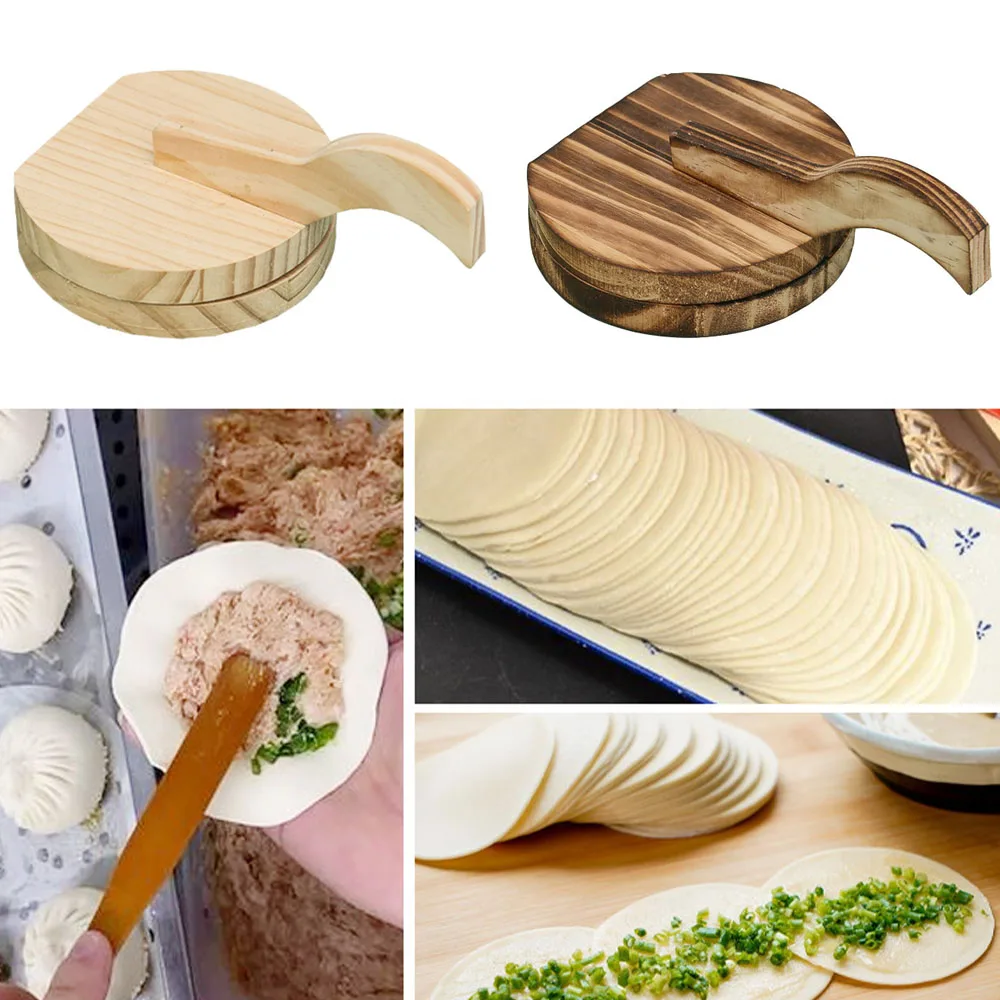 

Dumpling Skin Press Mold Wooden Dumpling Skin Artifact Manual Dough Press Maker Mold for Dumplings Bun DIY Pastry Tools