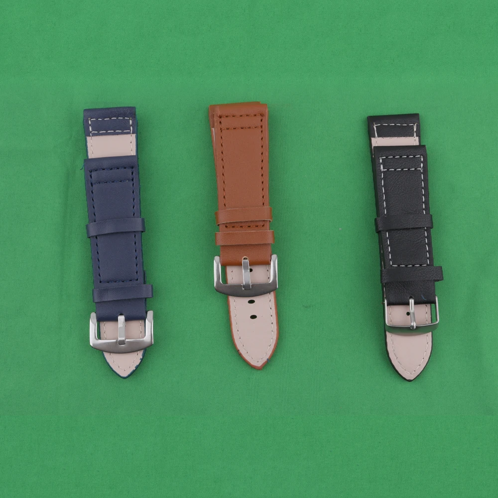 Cheap watch band handling of watch straps 20mm/22mm/24mm coffee black blue PU watch band man watch band wholesale