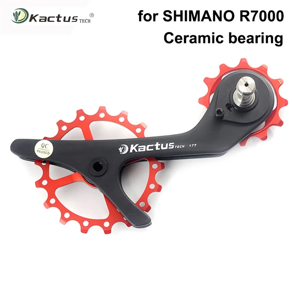 Carbon Fiber Derailleur Pulley Set, CNC AL MTB Road Bike, Ceramic Bearing, Jockey Wheel for SHIMANO R7000, 17THA, New