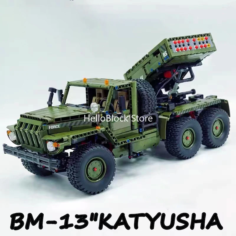 

Military RC BM-13"Katyusha Rocket Launcher Building Block Remote Control Car Model Bricks WW2 Weapon Soldier Toys For Boy Gifts