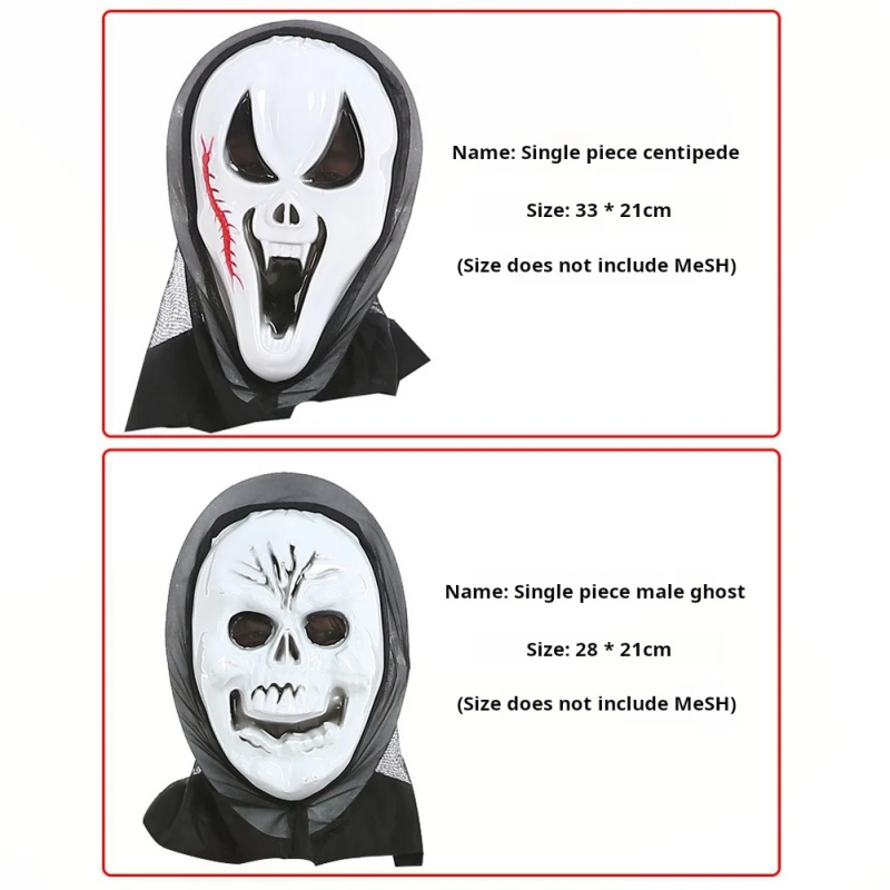 Kids Mask Ghost Mask Halloween Creepy Devil Mask Stick Tongue Out Helmet Horror Demon Cosplay Party Costume Props