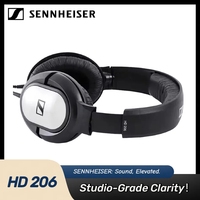 Sennheiser HD 206 3.5mm Wired Professional Studio Headphones With Microphone Over Ear HiFi Monitor Music Headset Earphone