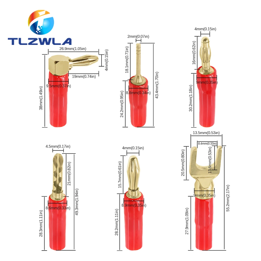موسيقي سدادات موزة صوتية ، موصل سلكي ، قفل لولبي مزدوج ، موصلات موزة مطلية بالذهب عيار 24 ، مقبس لسلك السماعة