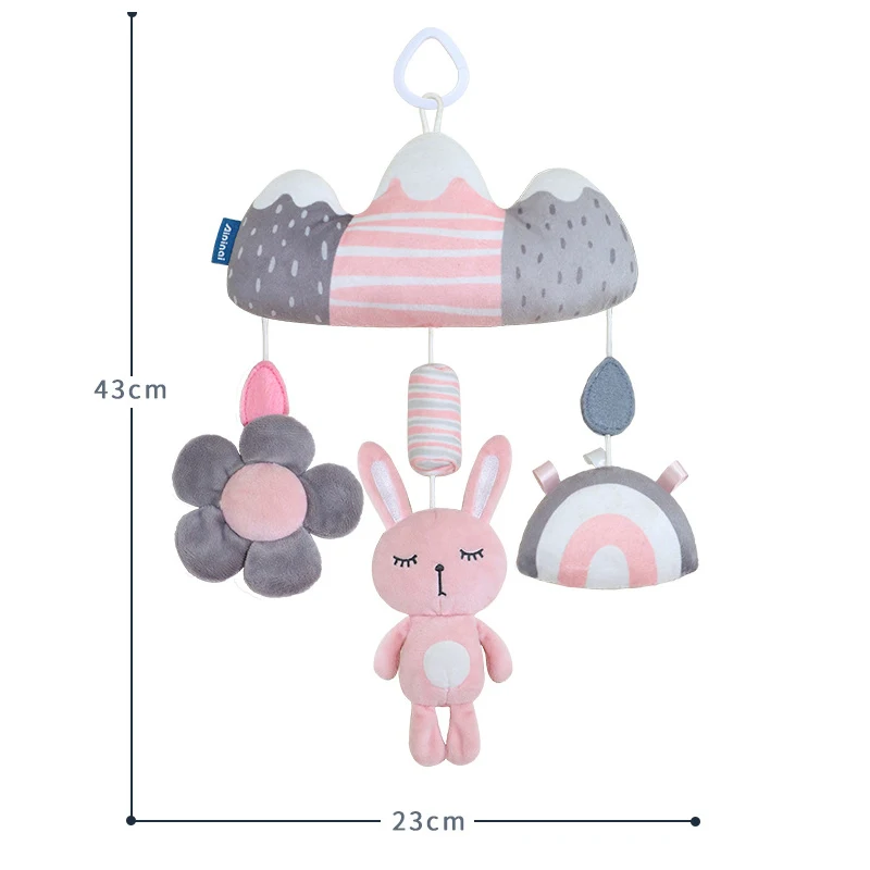 Soft Baby Stroller Hanging Rattles Toy Newborn Animal Rabbit Elephant Plush Toys for Babies 3-12 Months