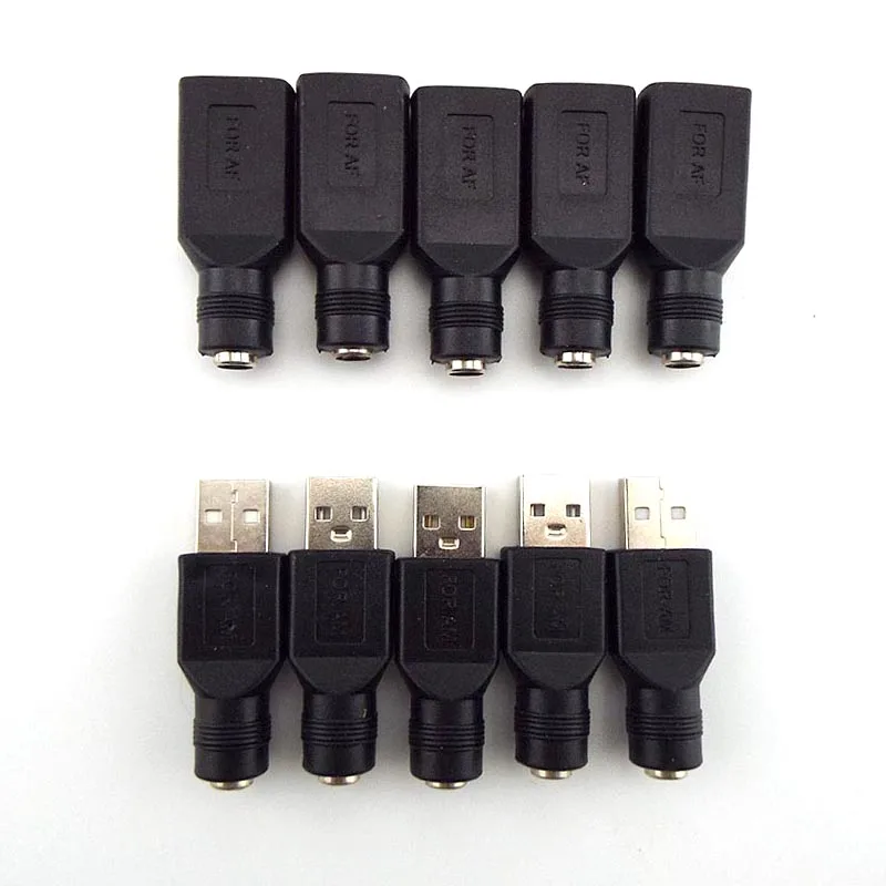 5v dc fêmea tomada de alimentação para usb 2.0 tipo um macho tomada dc conector adaptador fêmea jack dc plugues de alimentação diy portátil 5.5*2.1mm