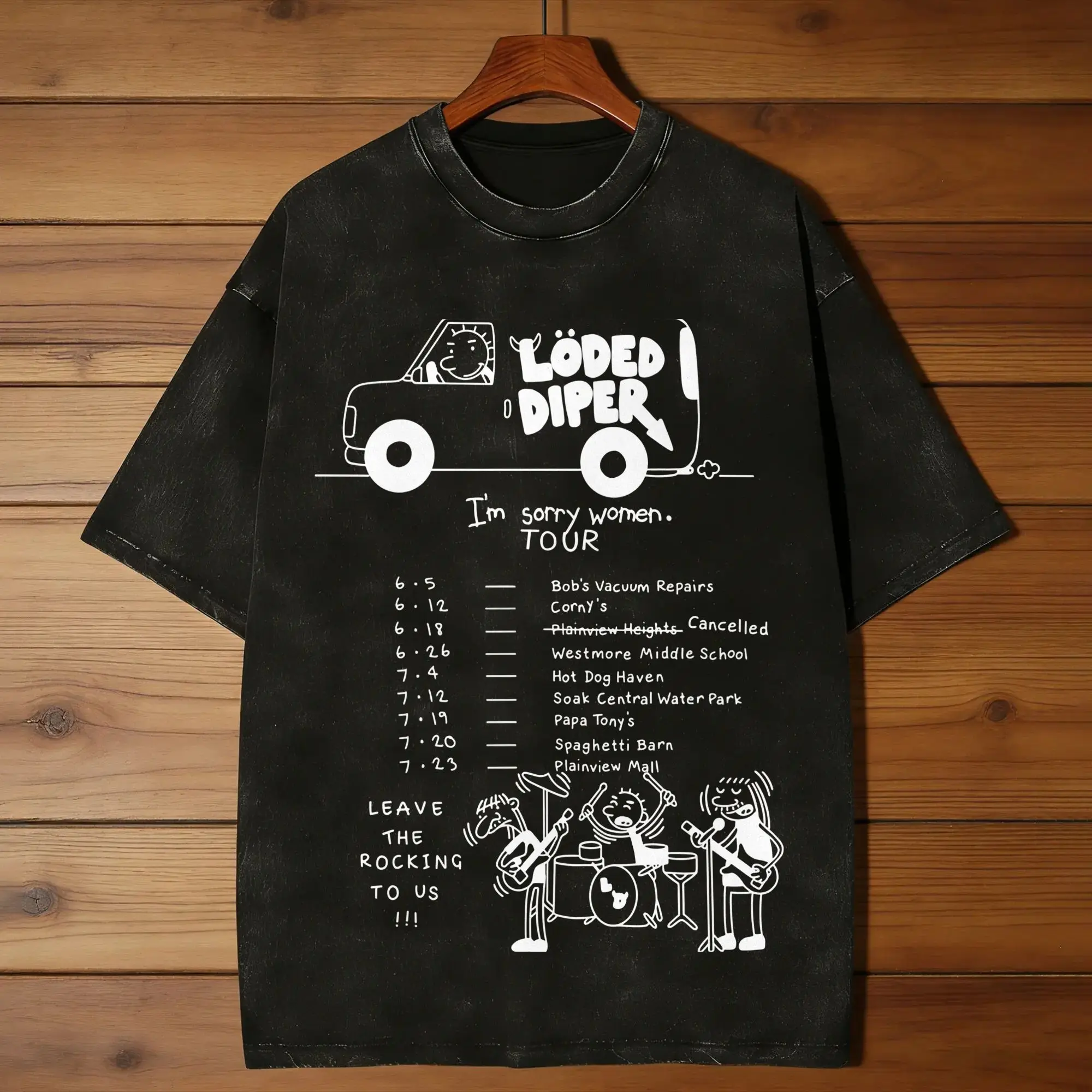 Loded Diper World Tour T-Shirt  Harajuku T-Shirts Short Sleeves Streetwear Tshirt Summer Casual Crewneck Plus Size Tees