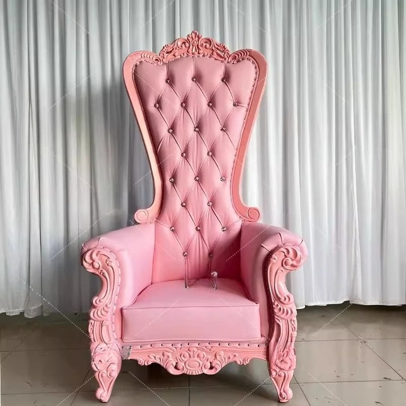 

High Back Chair Image Chair Solid Wood Decoration Luxury Pink High Back Sofa Chair