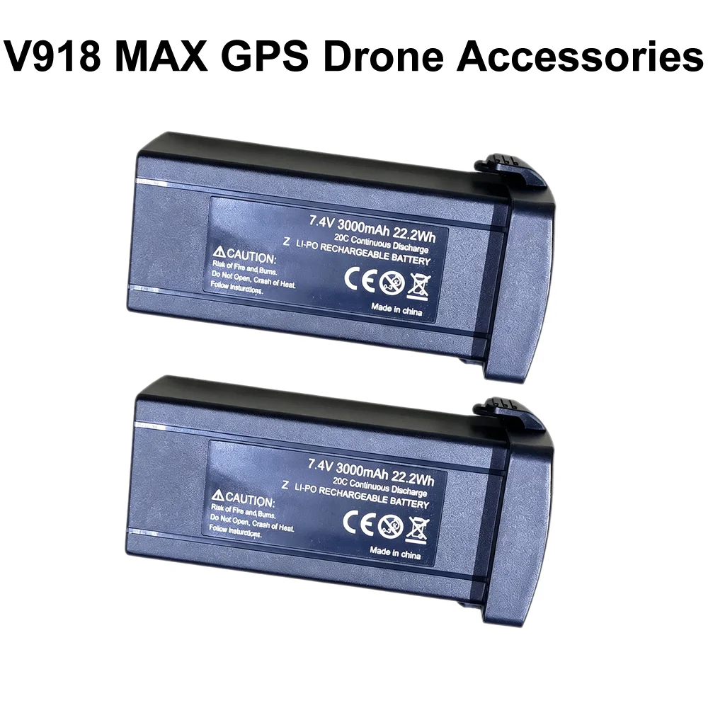 2pcs 7.4V 3000mAh Battery for Original V918 3S GPS Drone 8K Professional Camera Aerial FPV Brush power Laser Obstacle with Large