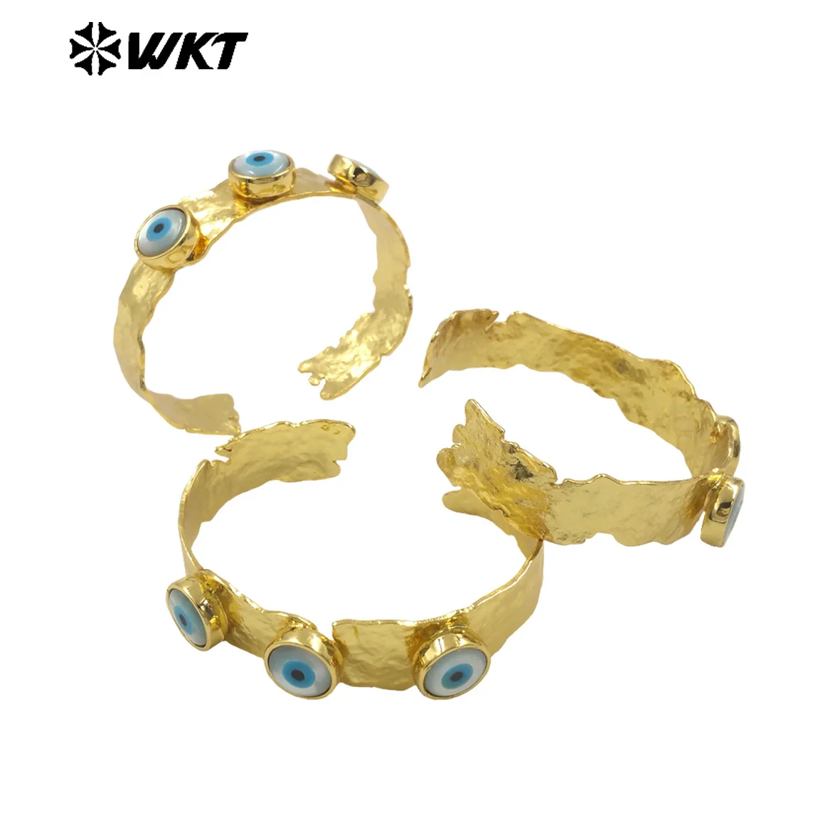 WT-MPB108 Lovely Trendy  Devil Eyes Design Classic 18K Gold Plating Cuff Bangle For Children Birthday Gift Decorated