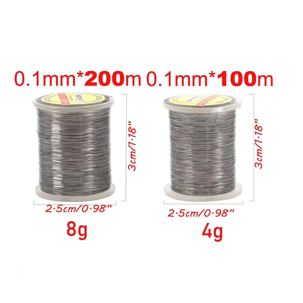 Bimoo 0,1mm 100m 200m Edelstahl-Dubbing-Bürstendraht Fliegenbindematerial Gewichteter Körperelementdraht für Köderfisch-Streamer und Hechtfliegen – Detail 4
