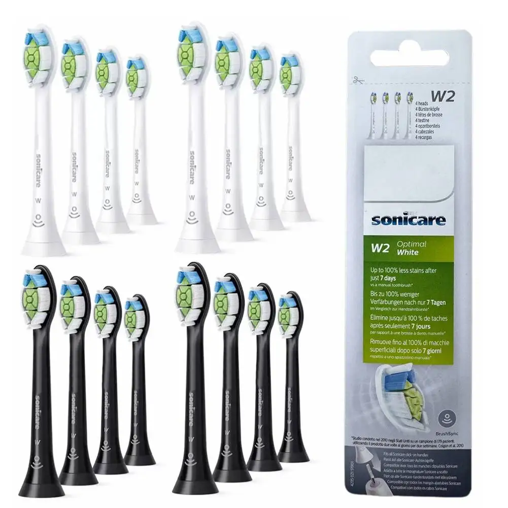 For Philips HX6064 Sonicare W2 4 PCS Toothbrush Heads Replacement Toothbrush Heads Toothbrush Brush Head White Or Black