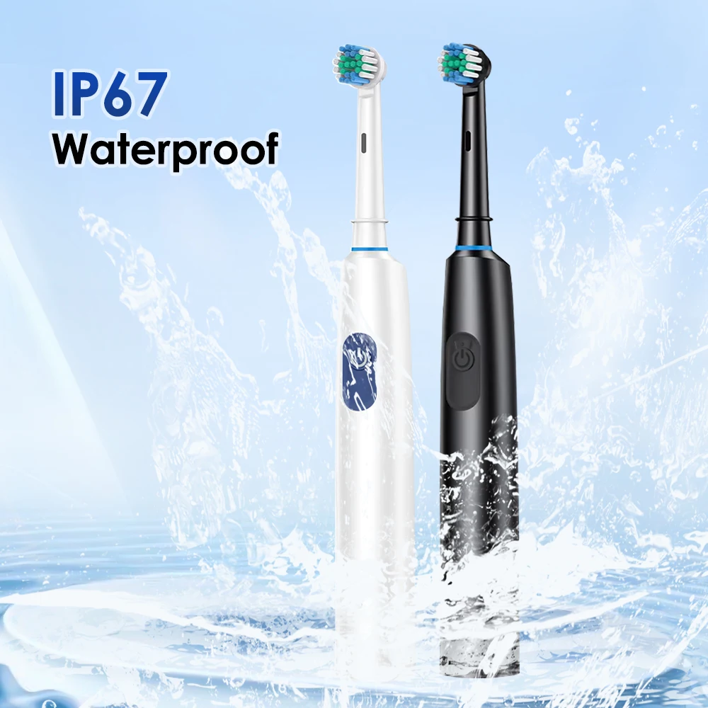 Brosse à dents électrique rotative intelligente rechargeable compatible avec les têtes de brosse de rechange Oral B