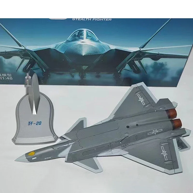 1:48 Scale J-20 Fighter Aircraft Model Diecast Alloy Static Display Classics Souvenir Collection Ornaments Toys Gifts Nostalgia