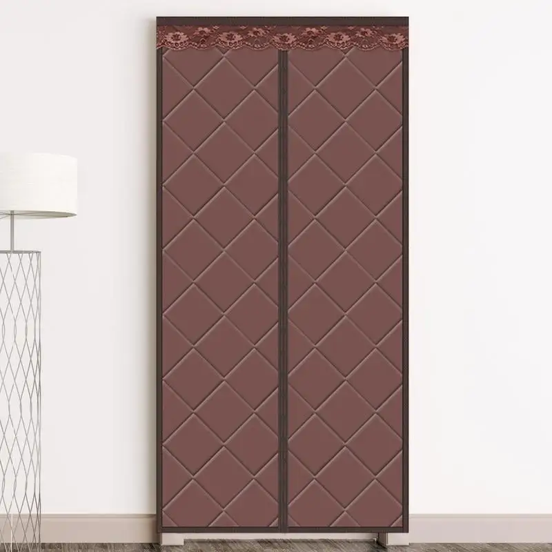 Cortinas de puerta con aislamiento térmico, apertura central, autocierre, manos libres, Invierno