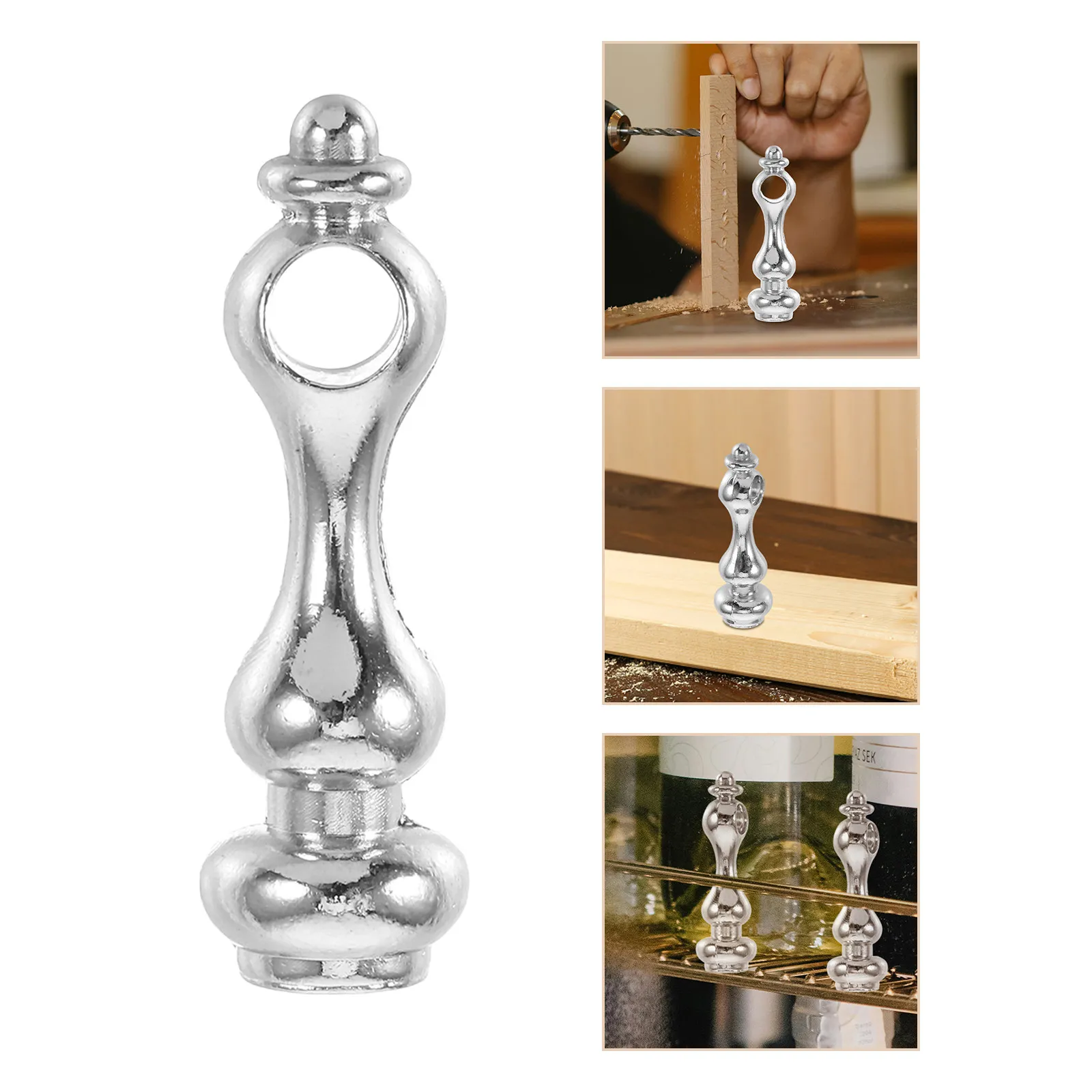 4Sets Glass Metal Zinc Alloy Gallery Rail Posts For Wine Cabinet Carpenters Railing Fittings Connectors Dining