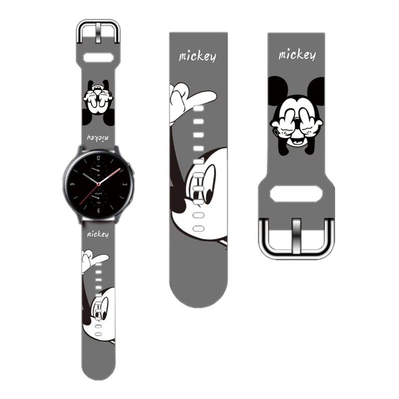 Disney Mickey Minnie Silicone strap For Samsung Galaxy watch 4/classic/46mm/Active 2/Gear S3/bracelet Huawei GT 2/3 Pro band