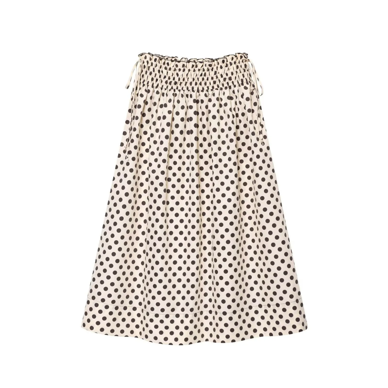 

Faionable Polka Dot Midi Skirt Women's Commute Sle Summer New Arrival Polyester Fiber A-Line Skirt Side Zipper Opening