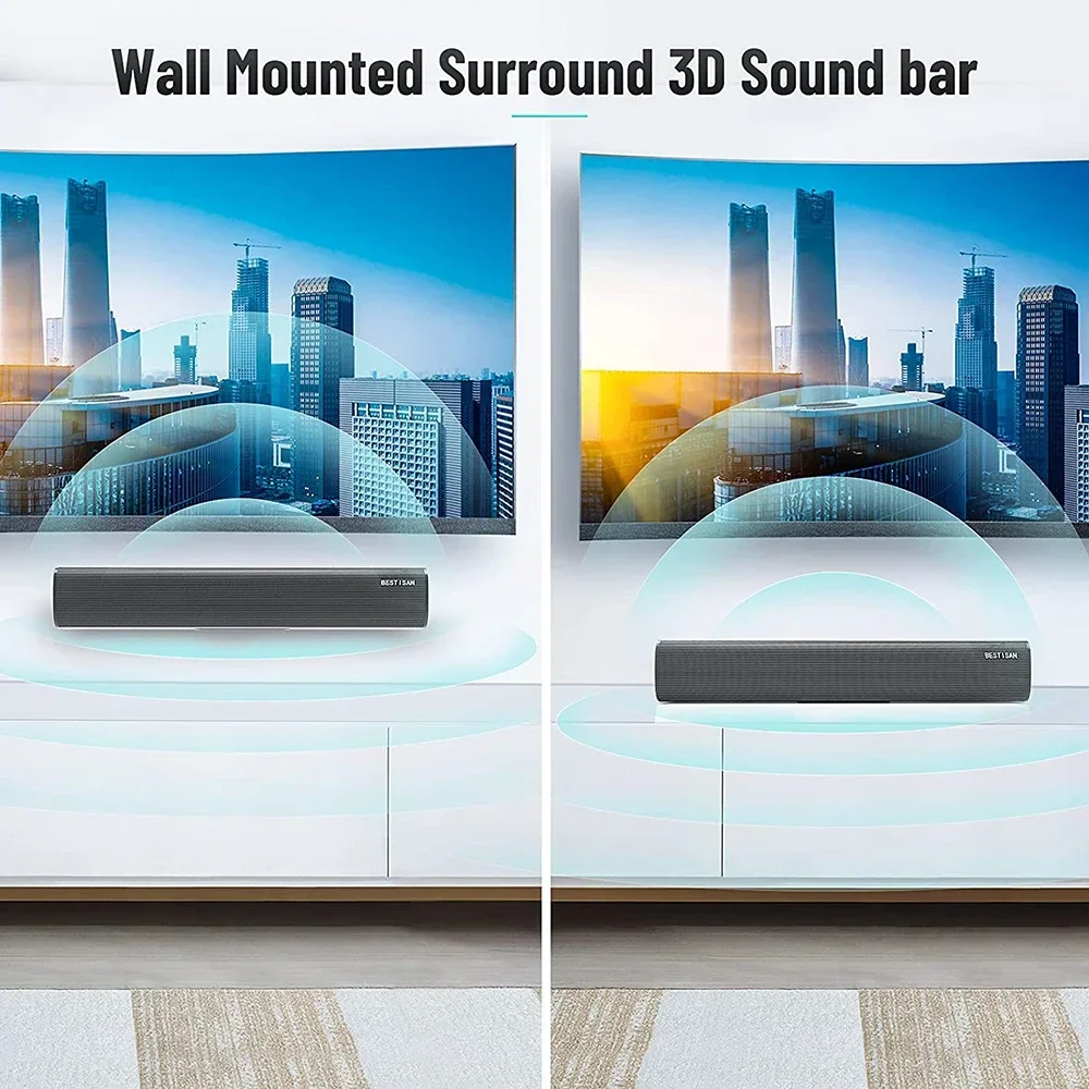 60w Sound bar HiFi-Lautsprecher 5. 1 Heimkino-Soundsystem Bluetooth-Lautsprecher Subwoofer Sound bar Unterstützung USB optischer Lichtbogen für TV-PC