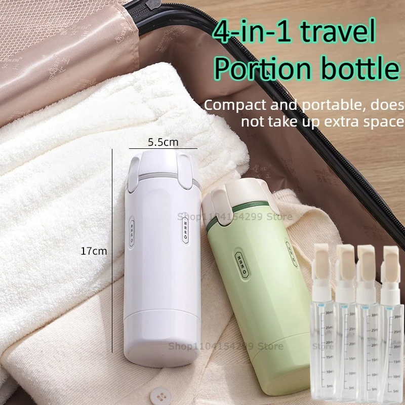 4 in 1 Portable Leakproof Travel Bottle Dispenser set Travel Container Journey for Shampoo Bottle Soap and Shampoo Dispenser
