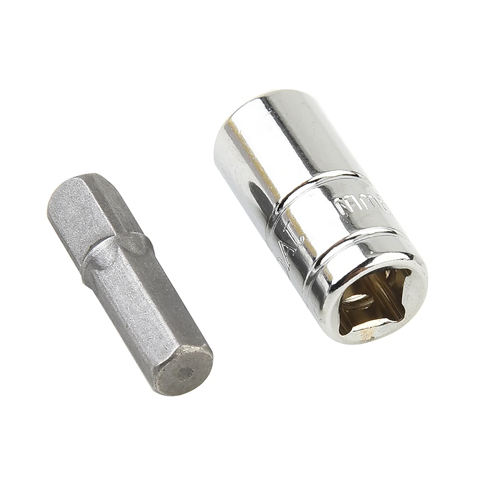 1/4 Square Drive To 1/4 Hex Shank Impact Socket+1/4 Drill Socket Adapter Hand Tools Repair Tools Wrench Socket