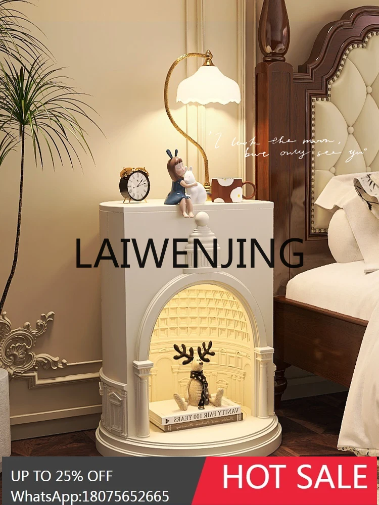 RWJ Art Castle Bedside Cabinet with Lights Integrated Home Decorations