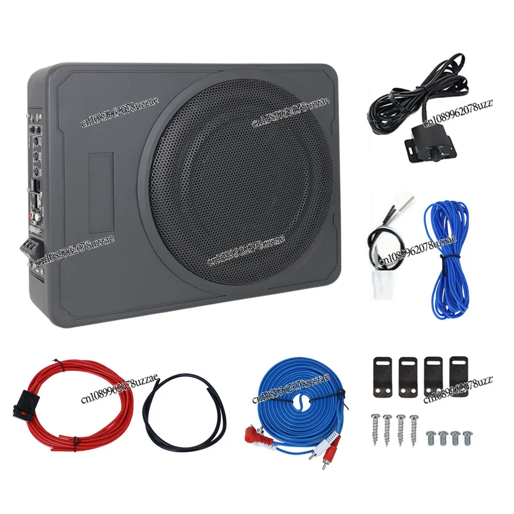 Car 8 Inch 10 Inch Ultra-thin Subwoofer Car Audio Pure Bass Active Subwoofer with Wire Control All Aluminum Alloy