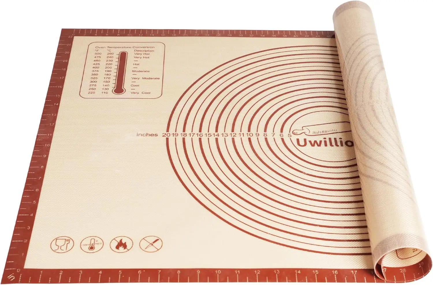 

Extra Large Silicone Pastry Mat 36x24 Inch Non-Stick Baking Mat with Measurements for Rolling Dough, Fondant, Pie Crust