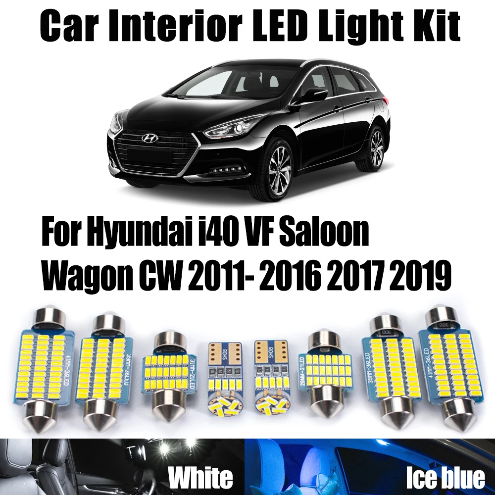 

15Pcs Canbus Reading Bulb Kit Car Accessories LED Interior Trunk Lighting For Hyundai i40 VF Saloon Wagon CW 2011-2016 2017 2019