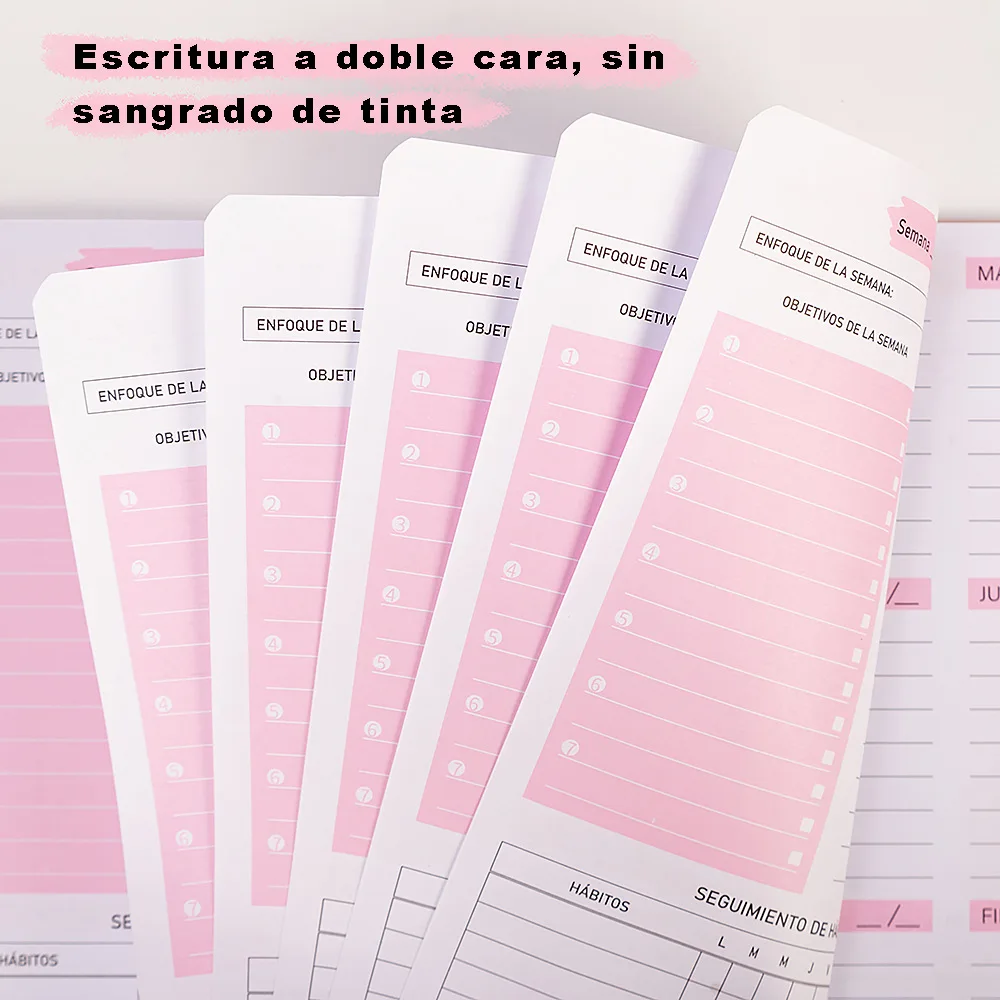 Imagem -05 - Diário Weekly Planner Agenda Notebook Metas Hábitos Horários Papelaria Material Escolar Escritório a5